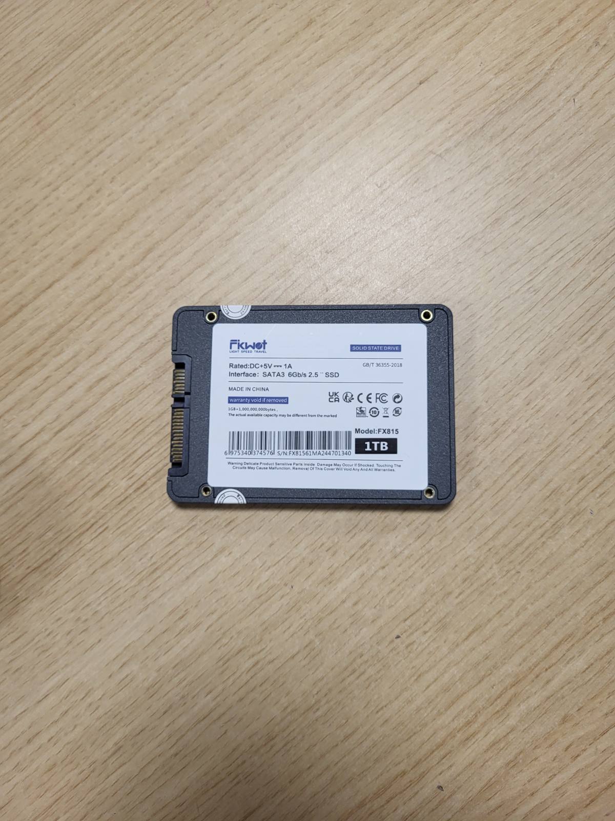 276408 - FIKWOT Disk i brendshëm me gjendje të ngurtë FX815 1TB 3D NAND 2.5 inç SATA III – SSD i brendshëm 6Gb/s, lexim 560MB/s