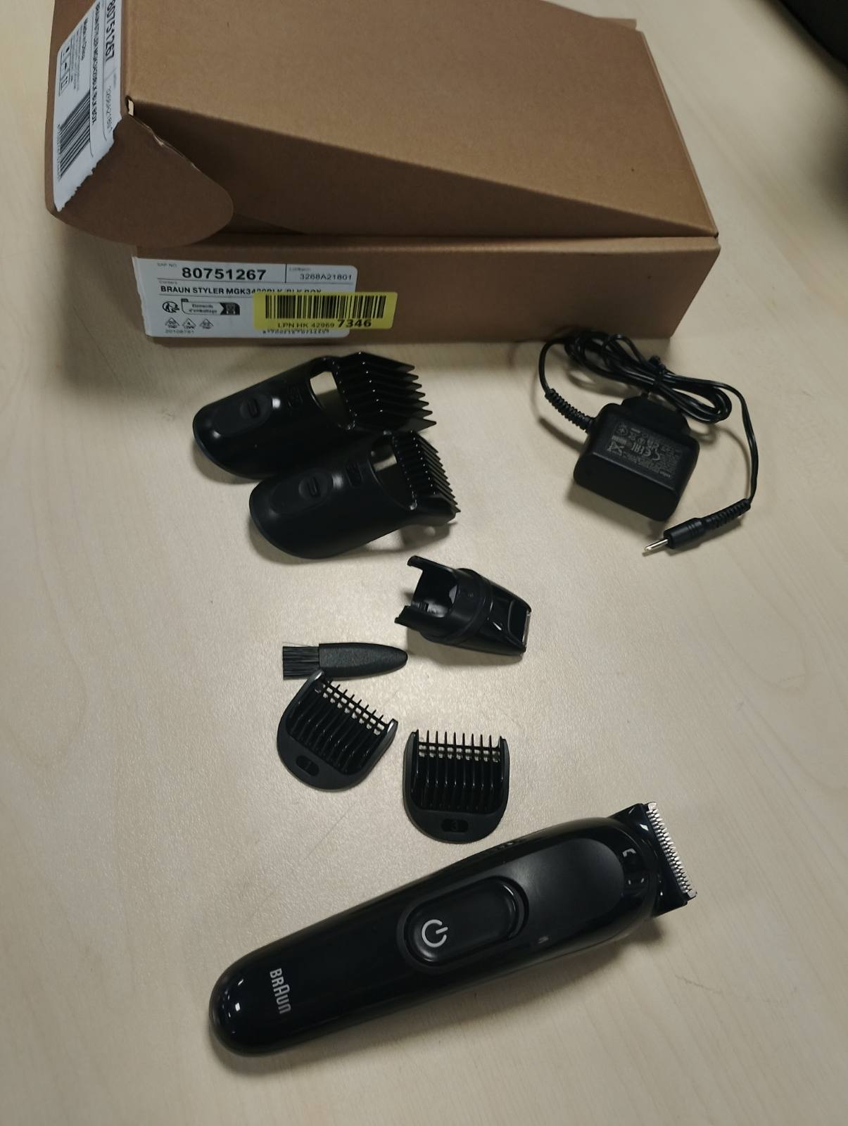 293294 - BRAUN MGK3420 - Makinë prerëse për mjekër dhe flokësh, komplet stilimi 6-në-1, 50 minuta përdorim pa tel, ngjyra e zezë