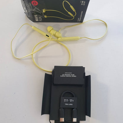 299077 - BEATS Kufje Flex për në vesh – Çip Apple W1, Kufje magnetike, Bluetooth Klasa 1, 12 orë riprodhim, Pa tel – Yuzu e verdhë