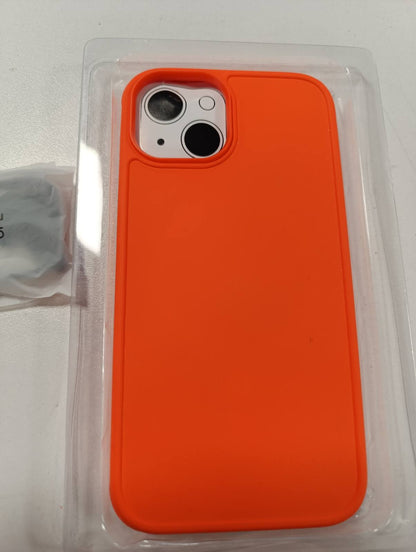 299742 - MobNano Mbulesë Hibride Magnetike prej Silikoni për iPhone 13, iPhone 14, E pajtueshme me MagSafe, Paraqitës me 2 pjesë, Mbulesë Mbrojtëse Rezistente ndaj Goditjeve, Mbulesë e Hollë Magnetike, Portokalli Neoni