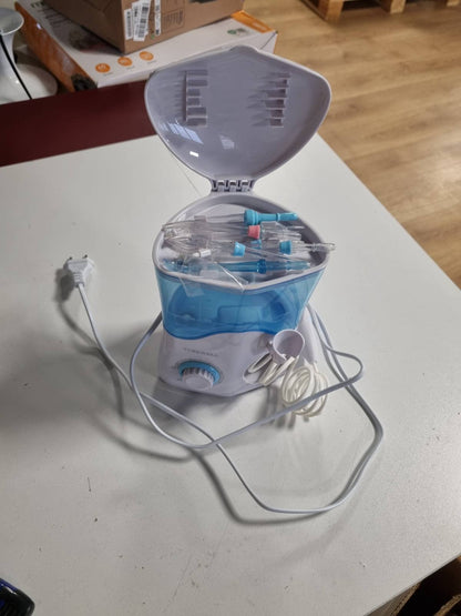 298145 - TUREWELL Ujitës Elektrik Oral, Kapacitet 600ml, 10 Cilësime të Rregullueshme të Presionit të Ujit, 8 Maja Shumëfunksionale të Grykës, e Bardhë