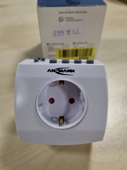 299842 - ANSMANN Ndërprerës kohëmatësi javor AES5, ekran LCD, 3680W, ndërrues kohëmatësi dixhital me 8 kohë ndërrimi, funksion i rastësishëm, ndërrues kohe verore