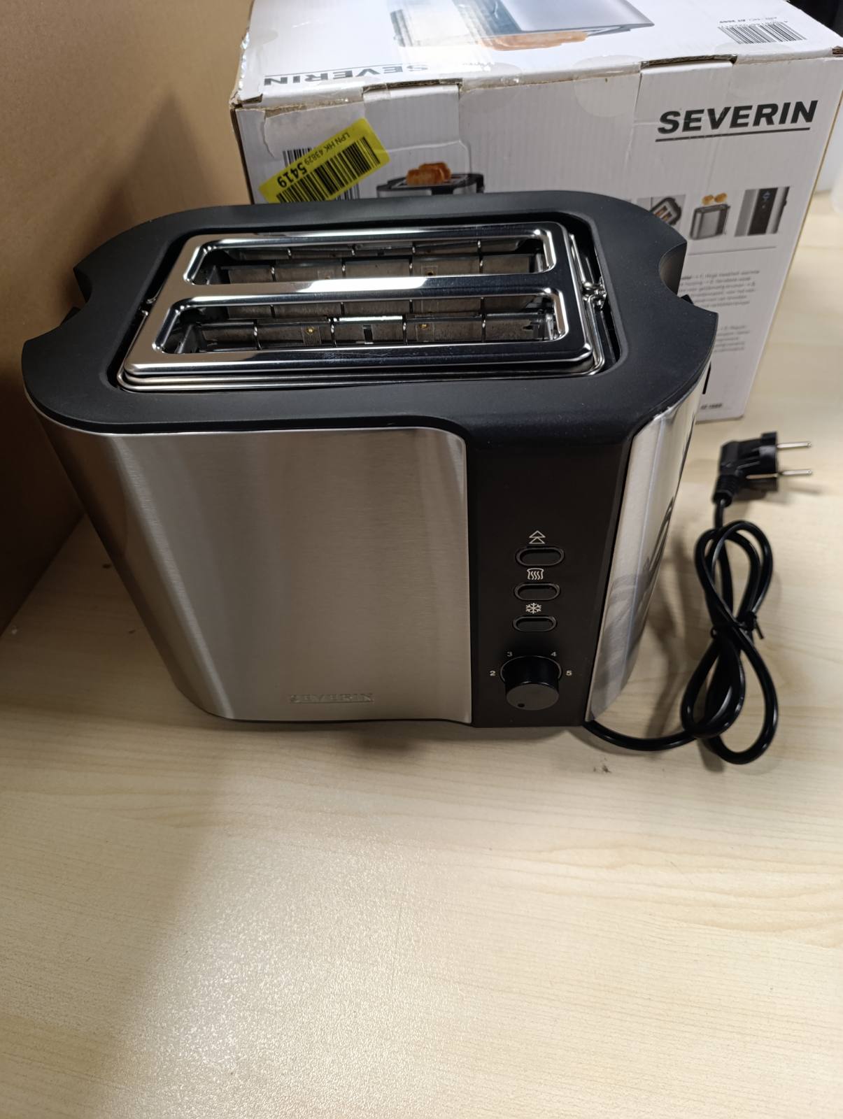 162655 - SEVERIN Toster Automatik, Ngrohës i Integruar për Bukë, Trup Çeliku Inox, Funksionet e Pjekjes, Shkrirjes dhe Ngrohjes së Persëri, 800W, Modeli AT 2589