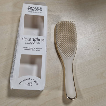300893 - TANGLE TEEZER Furçë flokësh Ultimate Detangler, Përshtatshme për të gjitha llojet e flokëve, Qime me lartësi të dyfishtë, Ngjyrë shampanje ari krom