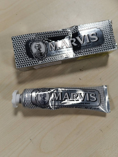 298806 - Marvis Pastë dhëmbësh zbardhuese për duhanpirësit, Mente, 85 ml, Nxit zbardhjen natyrale të dhëmbëve
