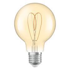 206890 - OSRAM Llamba LED Vintage 1906 Globe, e bardhë e ngrohtë me errësim, 4.9W, 470 lm, Priza E27, Xham me ngjyrë ari, Diametri 95 mm, 2200 K, Klasa Energjie F
