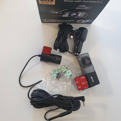 299256 - Kamera Para dhe Pasme 4K+1080P, WiFi Navycrest 5GHz me Kartë SD 64GB, Kamera e Dyfishtë e Makinës me Super Shikim Nate, WDR, Sensor G, Monitorim Parkimi 24/7, Regjistrim në Cikël, Kontroll me Aplikacion, Maksimumi 256GB