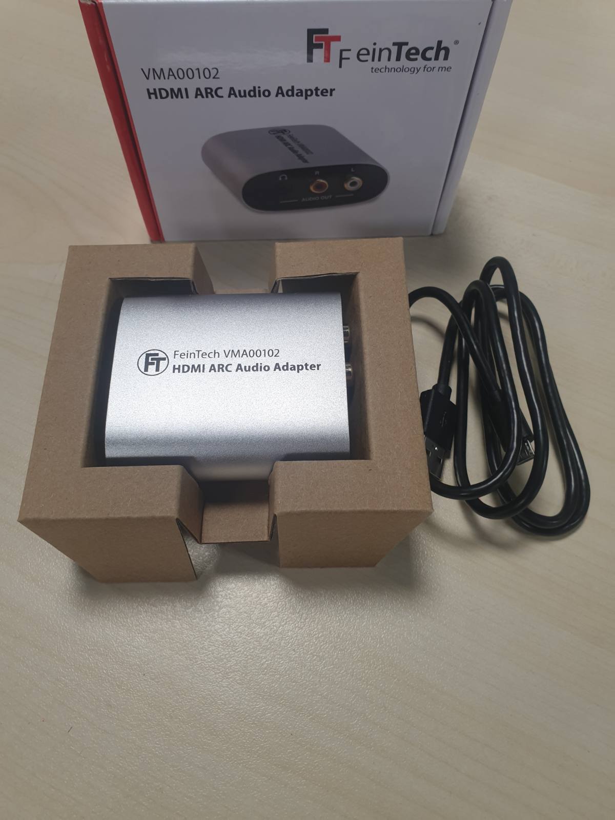 266382 - FEINTECH Adaptues VMA00102 HDMI ARC Audio Extractor për TV me Kontroll Vëllimi për Kufje, Sistem Stereo, RCA, AUX, Jack 3.5 mm