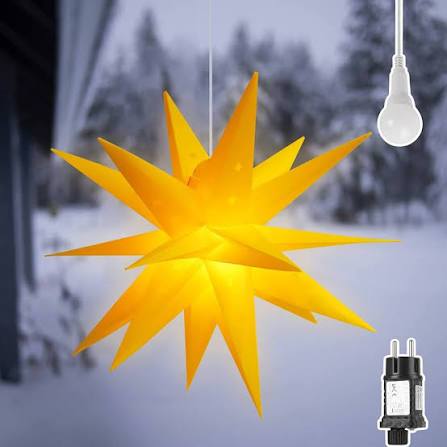 186185 -  SALCAR Yll Krishtlindjesh i NdriÃ§uar 60cm, Modeli 3D për Dritare të Brendshme dhe të Jashtme, Dekorim Advent Star, E Bardhë e Ngrohtë