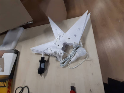 186185 -  SALCAR Yll Krishtlindjesh i NdriÃ§uar 60cm, Modeli 3D për Dritare të Brendshme dhe të Jashtme, Dekorim Advent Star, E Bardhë e Ngrohtë