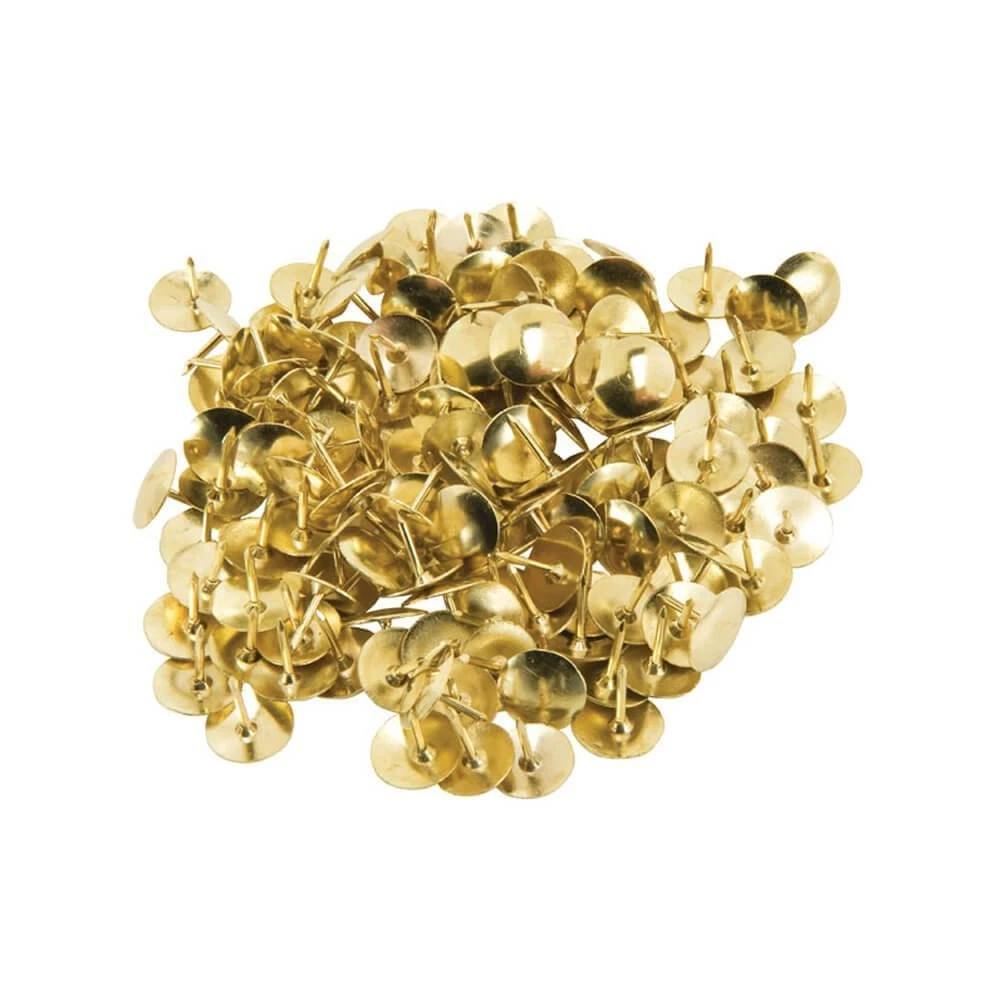 162893 - 400 gjilpëra vizatimi (drawing pins) – të arta dhe të argjendta, thumb tacks për tabelë tape (cork board), të paketuar në kuti për përdorim kancelarie.