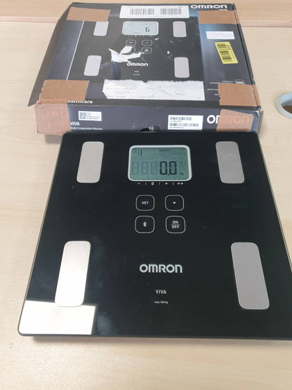 297921 - OMRON Peshorja personale VIVA, matje e saktë e peshës, peshore dhjami trupor, sinkronizim Bluetooth me OMRON Connect