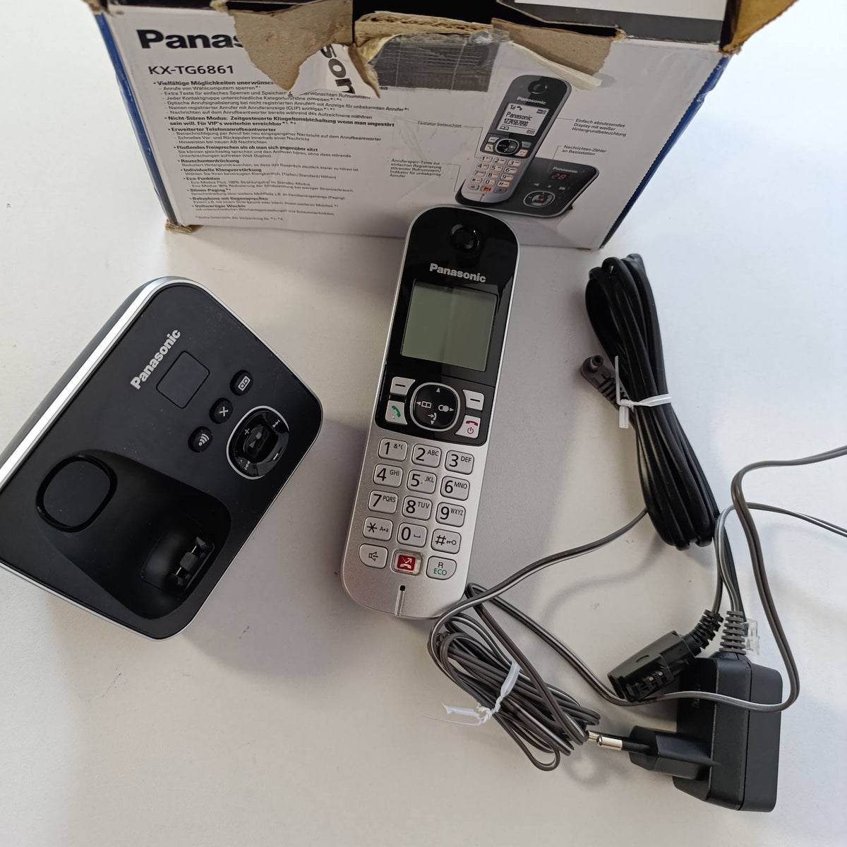295116 - PANASONIC KX-TG6861GB, Telefon pa tel, sekretari telefonike, identifikim thirrësi, bllokim thirrjeve, thirrje pa duar, ekran LCD, i zi