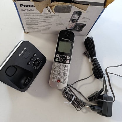 295116 - PANASONIC KX-TG6861GB, Telefon pa tel, sekretari telefonike, identifikim thirrësi, bllokim thirrjeve, thirrje pa duar, ekran LCD, i zi