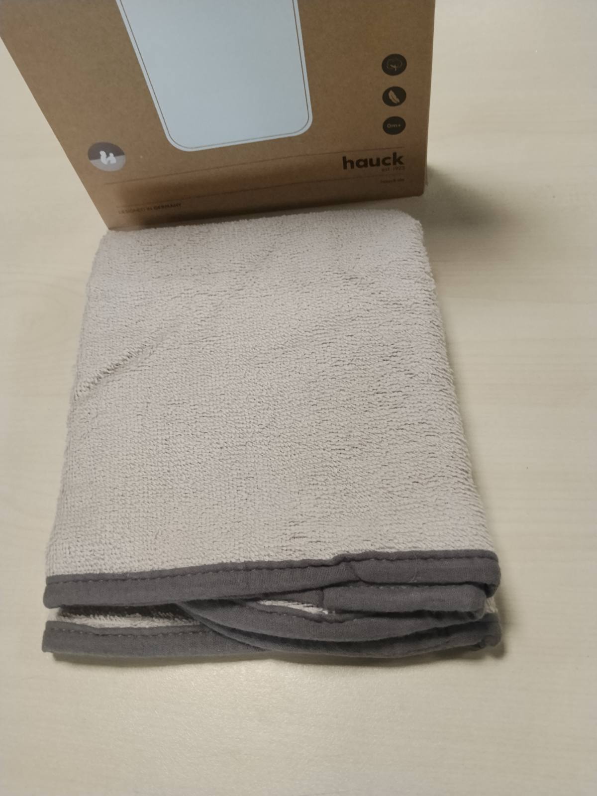 298512 - HAUCK Baby Roll Ndërrimi, Peshqir Banjo për Bebe, Muslin dhe Pambuk Terry, i larë në 60°C, Gri