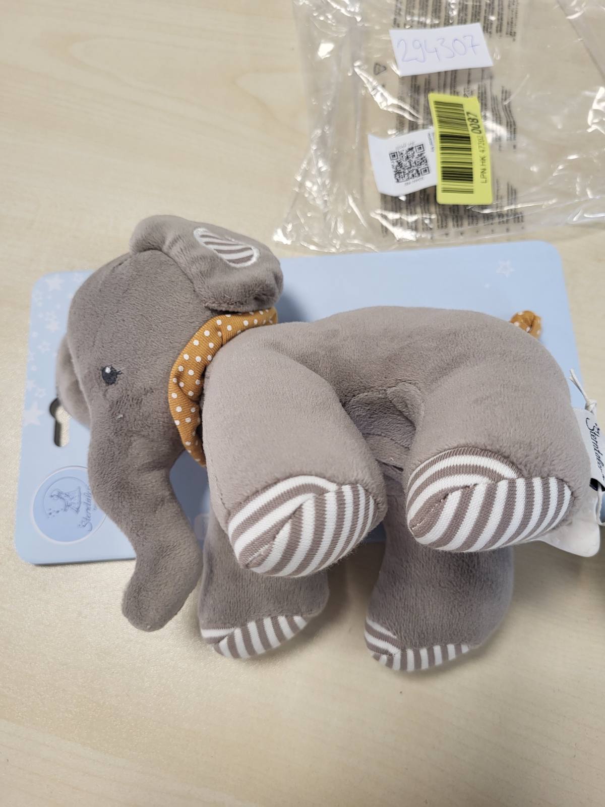 294307 - STERNTALER Levizëse Muzikore Unisex për Bebe, Elephant Eddy e Mesme, Ndihmës Gjumi, Mekanizëm Muzikor, Gri