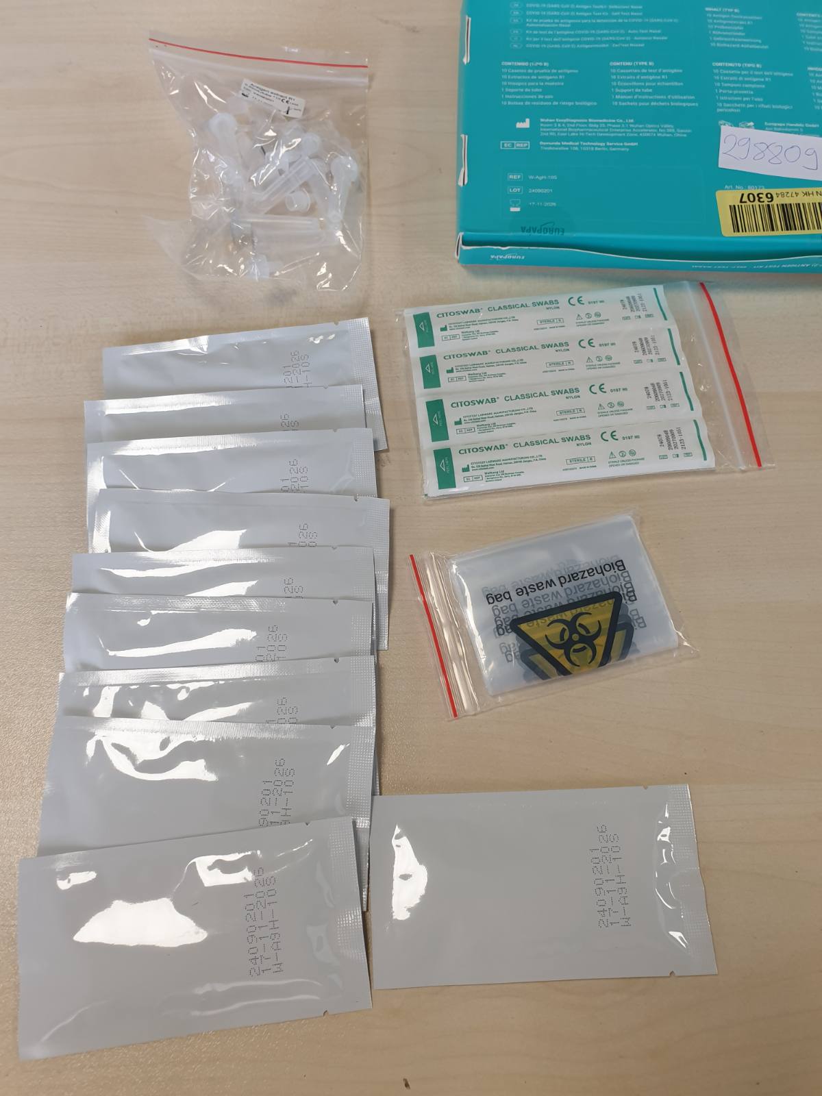 298809 - EUROPAPA® Test i Shkurtër për Corona, Vetë-Test, Test i Antigjenit Covid-19, Test i Shpejtë për Përdorim në Shtëpi