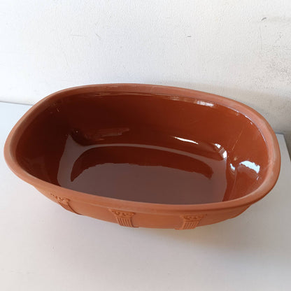 288326 - RÖMERTOPF Tigan pjekjeje edicioni i 40-vjetorit, avullore e bërë nga argjilë natyrale, 3.5 litra, ovale 34 x 26 x 19 cm, terrakota, për deri në 6 persona, gatim i butë me avull, i përshtatshëm për furrë dhe i lehtë për t'u pastruar
