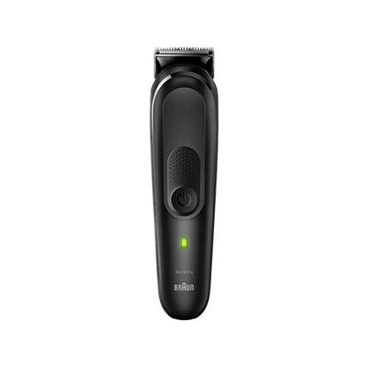 274955 - Kit shumëfunksional Braun MGK3045 i zi/blu, prerës preciz 7-në-1 për mjekër dhe stilim flokësh