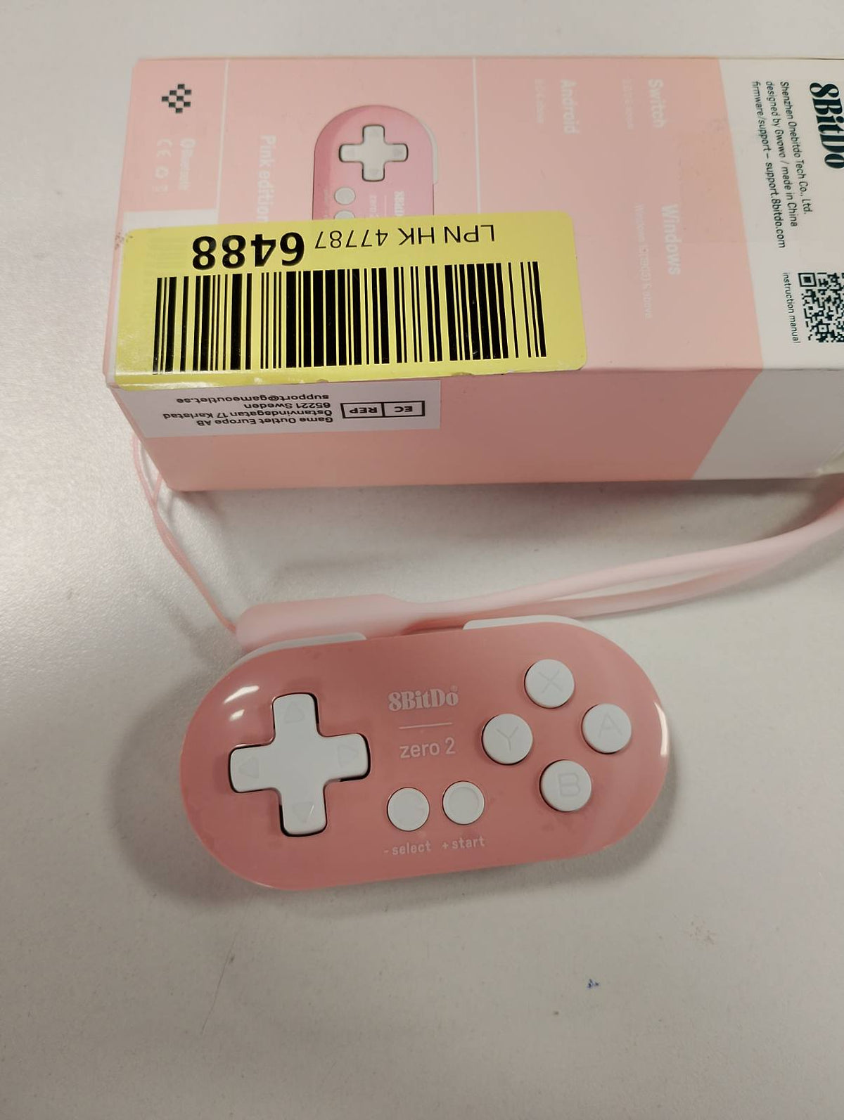 299649 - 8BITDO Zero 2 Gamepad Bluetooth për Switch, PC, Mac, Android (Edicioni Rozë)
