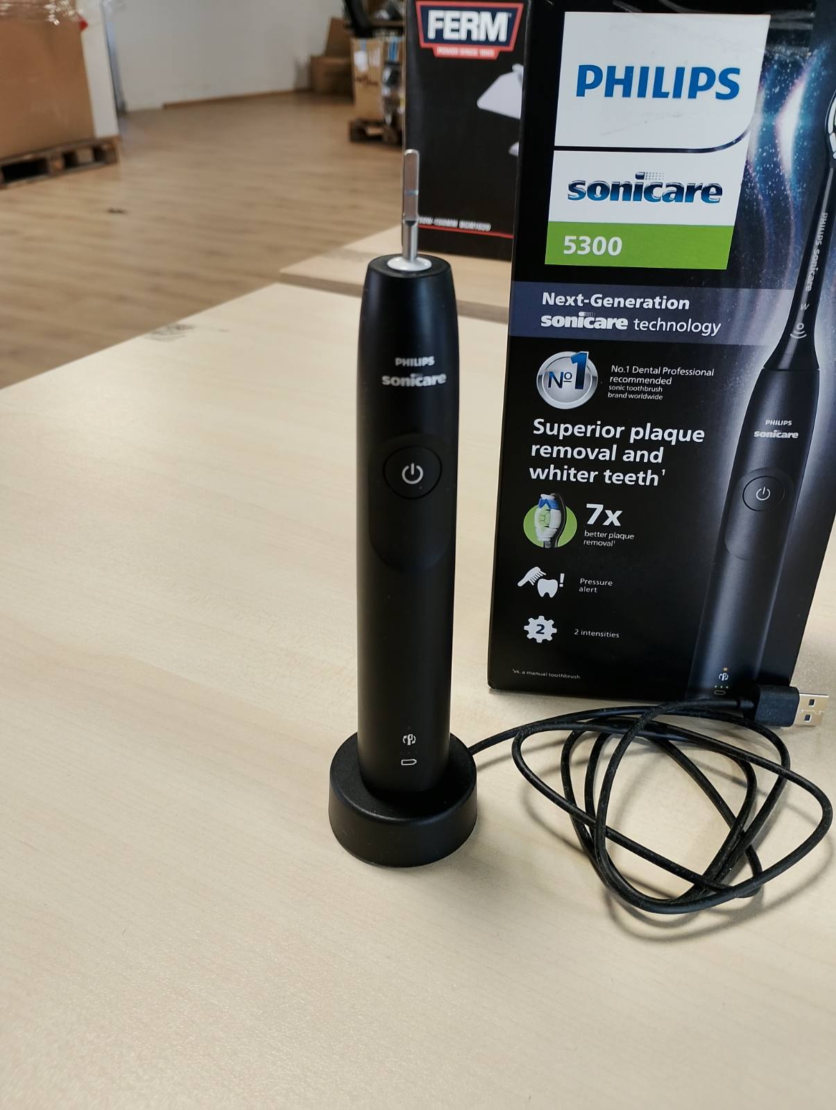 292509 - PHILIPS Sonicare 5300 - Furçë dhëmbësh elektrike HX7101/01, 2 nivele intensiteti, kontroll presioni, e zezë