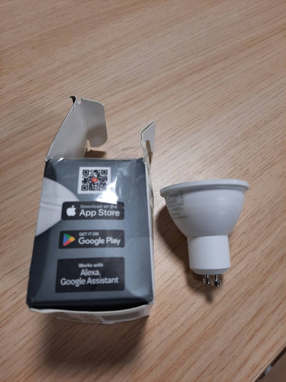 229865 -  EMOS - Dritë LED GoSmart MR16 për Shtëpi të MenÃ§ur, GU10, Tone të Errësueshme, Shumëngjyrëshe dhe të Bardha, 400lm, 4.8W (ekuivalent i llambës inkandeshente 35W), 20,000 orë përdorim, WiFi, e pajtueshme me Google Home dhe Alexa