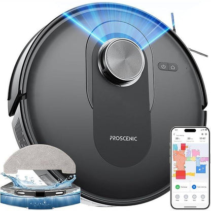 191048 - Proscenic Q8 Robot Fshesë me korrent dhe leckë, 8000Pa, autonomi 200 minuta, navigim LiDAR, harta reale, kontroll me WiFi/Alexa/APP për dysheme, qilima dhe qime kafshësh.
