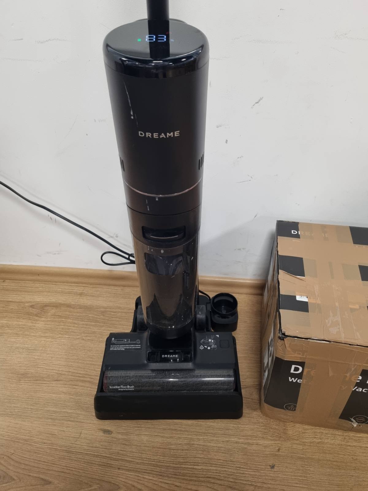 288056 - Dreame H12 Pro Fshesë me korrent pa tel inteligjente për tharje dhe tharje me ajër të ngrohtë, Pastrim skajesh, Rezervuar uji 900 ml, Kohëzgjatje pune 35-minutëshe, Ekran LED