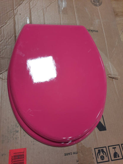 175759 - MSV Kapak WC me bërthamë prej druri MDF, Rozë, me mentesha prej çeliku Inox - konstrukcion i qëndrueshëm dhe cilësi e lartë