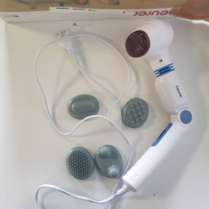 306003 - BEURER Masazhues me infra të kuqe MG 40, Masazhues dore me dorezë të rregullueshme në 3 drejtime, funksion ngrohjeje me infra të kuqe, 4 aksesorë për masazh qetësues me dridhje, masazh për këmbë dhe shpinë