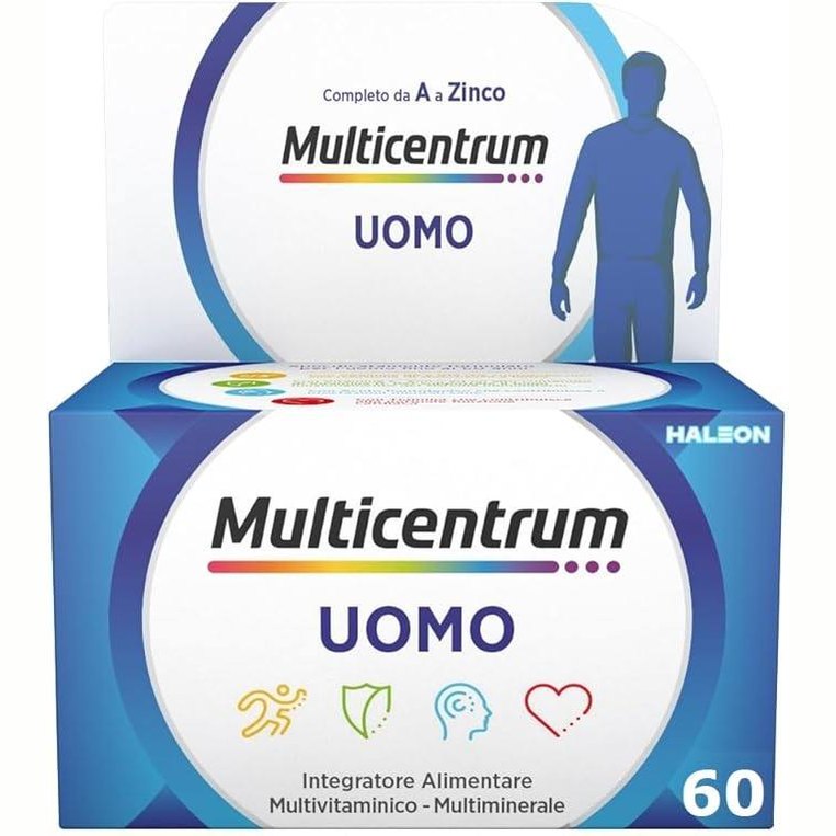229157 - Multicentrum Men's Complete Multivitamin Supplement, 60 Tablets – Suplement multivitaminik i plotë për meshkuj, 60 tableta, me vitaminë D, B6 dhe C.