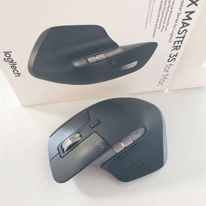 299018 - LOGITECH MX MASTER 3S Maus pa tel ergonomik, 8K DPI, funksionon në xham, USB-C, Bluetooth - Gri Hapësirë