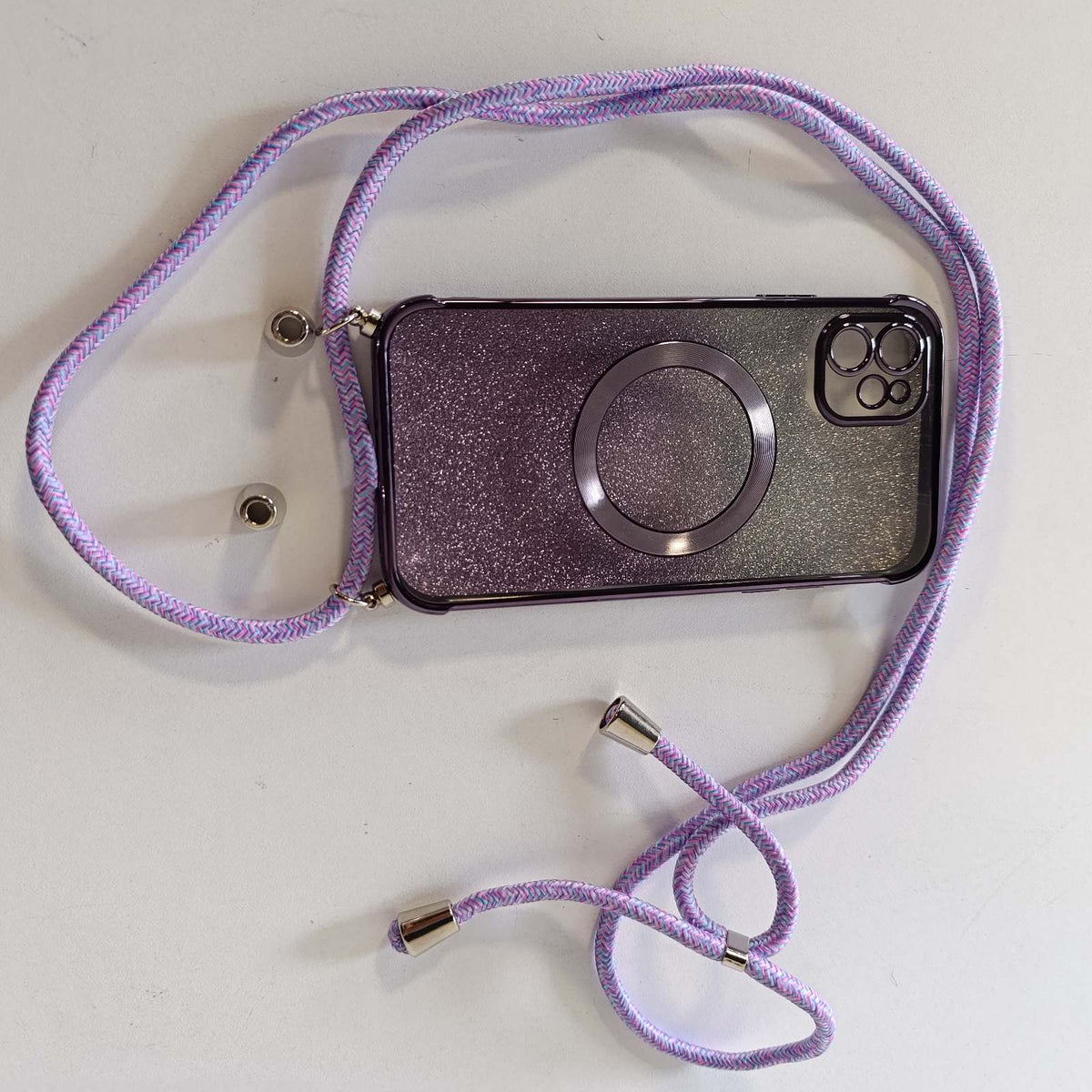 295377 - PHOONA - Mbrojtëse Telefoni me Rrip për iPhone 11 [e pajtueshme me MagSafe], Mbrojtëse Luksoze Magnetike me Veshje me Shkëlqim për iPhone 11, Mbrojtëse Silikoni TPU kundër Goditjeve, Vjollcë