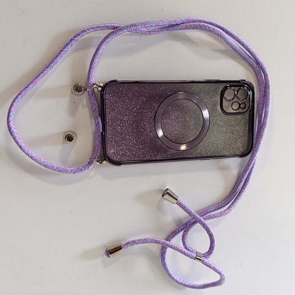 295377 - PHOONA - Mbrojtëse Telefoni me Rrip për iPhone 11 [e pajtueshme me MagSafe], Mbrojtëse Luksoze Magnetike me Veshje me Shkëlqim për iPhone 11, Mbrojtëse Silikoni TPU kundër Goditjeve, Vjollcë
