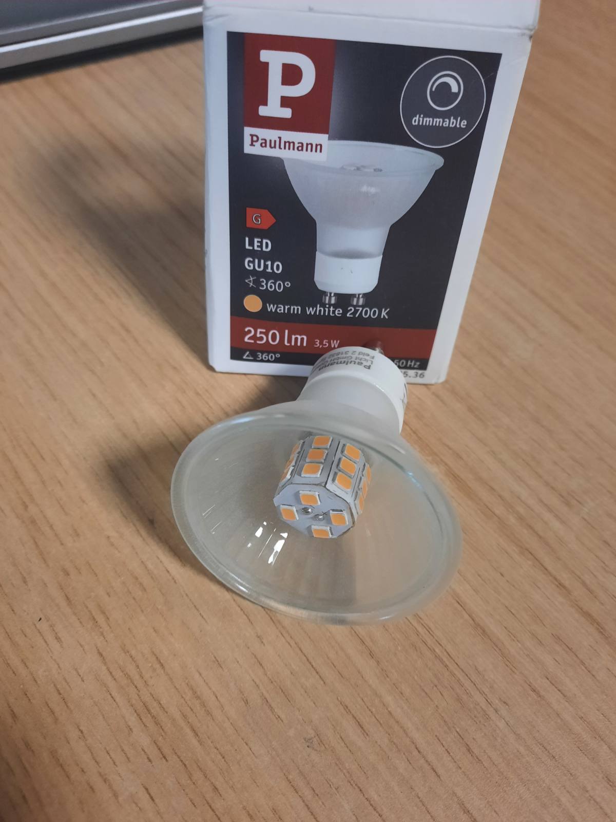 185762 - PAULMANN Llambë LED Reflektor Maxiflood 28536, 3.5W, GU10, 230V, e Bardhë e Ngrohtë, me Errësim