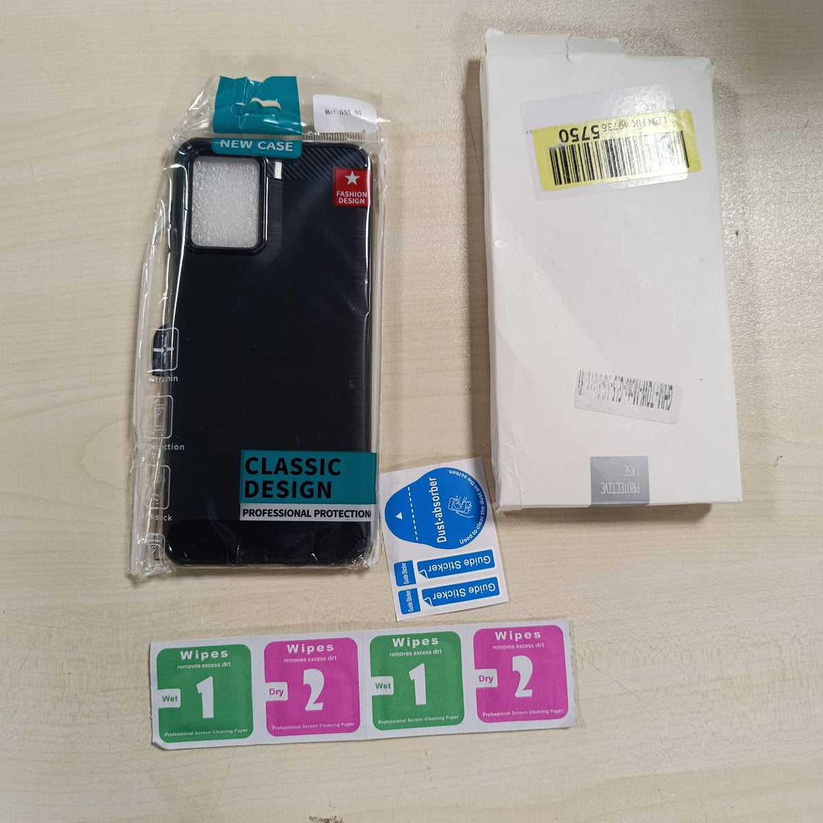 300011 - HUIYOUMY Mbulesë 2-në-1 për Motorola Moto G55 me 1 pako mbrojtëse ekrani prej qelqi të temperuar, e hollë, e butë TPU, rezistente ndaj goditjeve dhe gërvishtjeve - e zezë