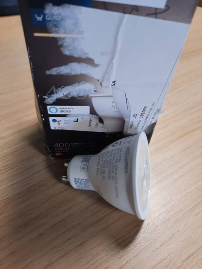 221055 - PHILIPS Hue GU10 Spot LED, Pako prej 2 Llambave LED të Bardhë të Ngrohtë (400lm), për Sistemin e NdriÃ§imit Hue, Kontroll Inteligjent të Dritës nëpërmjet Zërit dhe Aplikacionit