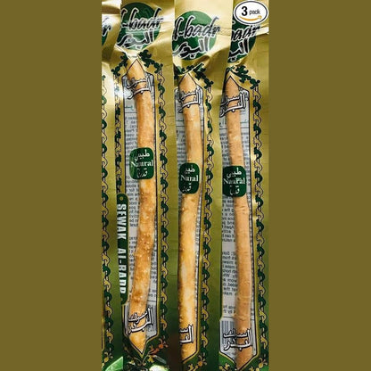225089 - Miswak, shkop për pastrimin e dhëmbëve i përpunuar në mënyrë natyrale e higjienike dhe i paketuar me vakum. Marka: Miswak, Lloji i produktit: Shkop i marrë nga pema arabe për larjen e dhëmbëve , 7 cope.