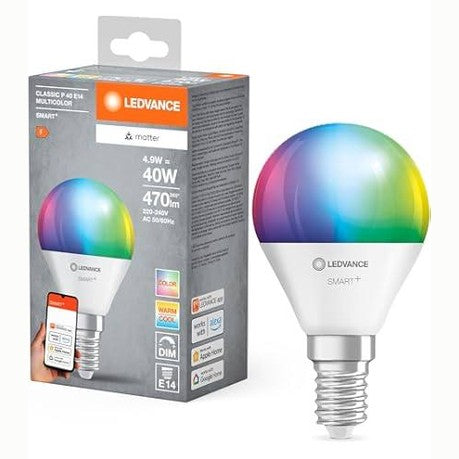 234088 - LEDVANCE Llampa LED Smart, WiFi, Bazë E14, E Errësueshme, Ngjyrë e Rregullueshme (2700-6500K), zëvendëson 40W, Pako me 1