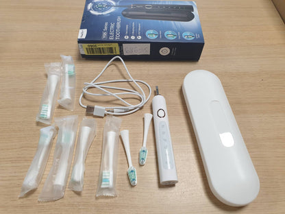 316989 - Furçë dhëmbësh elektrike sonike për të rritur dhe fëmijë, 8 koka furçe, 5 mënyra, jetëgjatësi baterie 90 ditore, kohëmatës inteligjent 2-minutësh, çantë udhëtimi