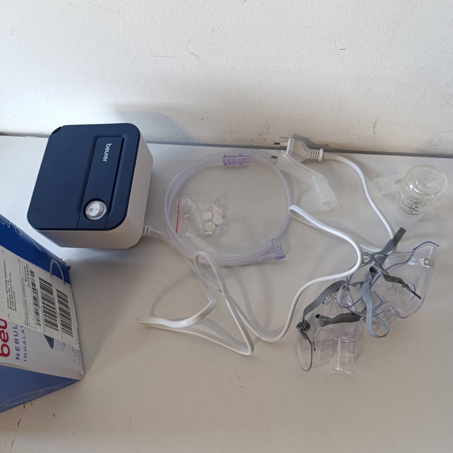 316074 - BEURER Inhalator IH 16 (pajisje inhalimi për fëmijë dhe të rritur, për ftohjet dhe sëmundjet respiratore, dizajn kompakt, blu/e bardhë)