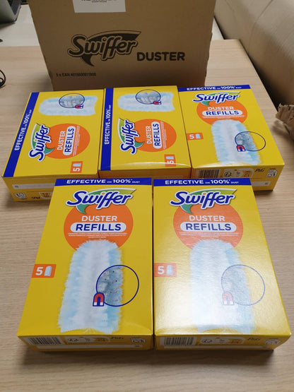 298425 - Swiffer Pako Mbushëse për Fshesën e Pluhurit, 25 Peceta (5x5), Kap dhe Mbledh 3 herë më shumë Pluhur dhe Qime