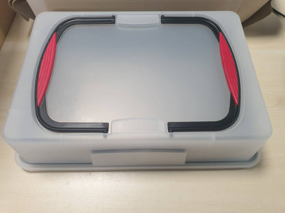 221804 - Probus 9307 Tigan Drejtkëndor me Sustë dhe Kapak Mbajtës, Jo-Ngjitës dhe i Papërshkueshëm nga Hidhet, 43 x 29.5 cm, i Zi