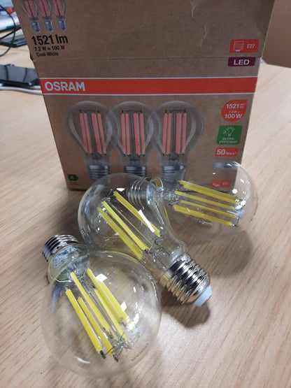 223214 - OSRAM Llambë LED Classic A100 Filament 7.2W 840, 4000K e bardhë e ftohtë, E27, 1521 lm, 50,000h, kënd 300°