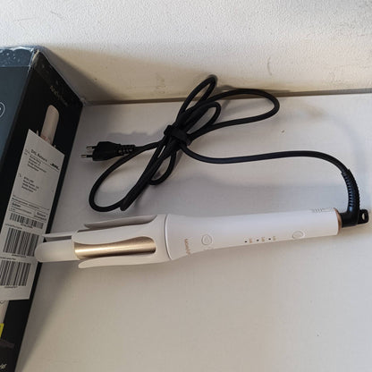 316004 - ARA STYLEON Hekur Automatik Bidireksional, ngrohje 32 mm, 3-Temp 30s, jonike dhe kundër djegies, për kaçurrela për flokë të gjatë, e bardhë.