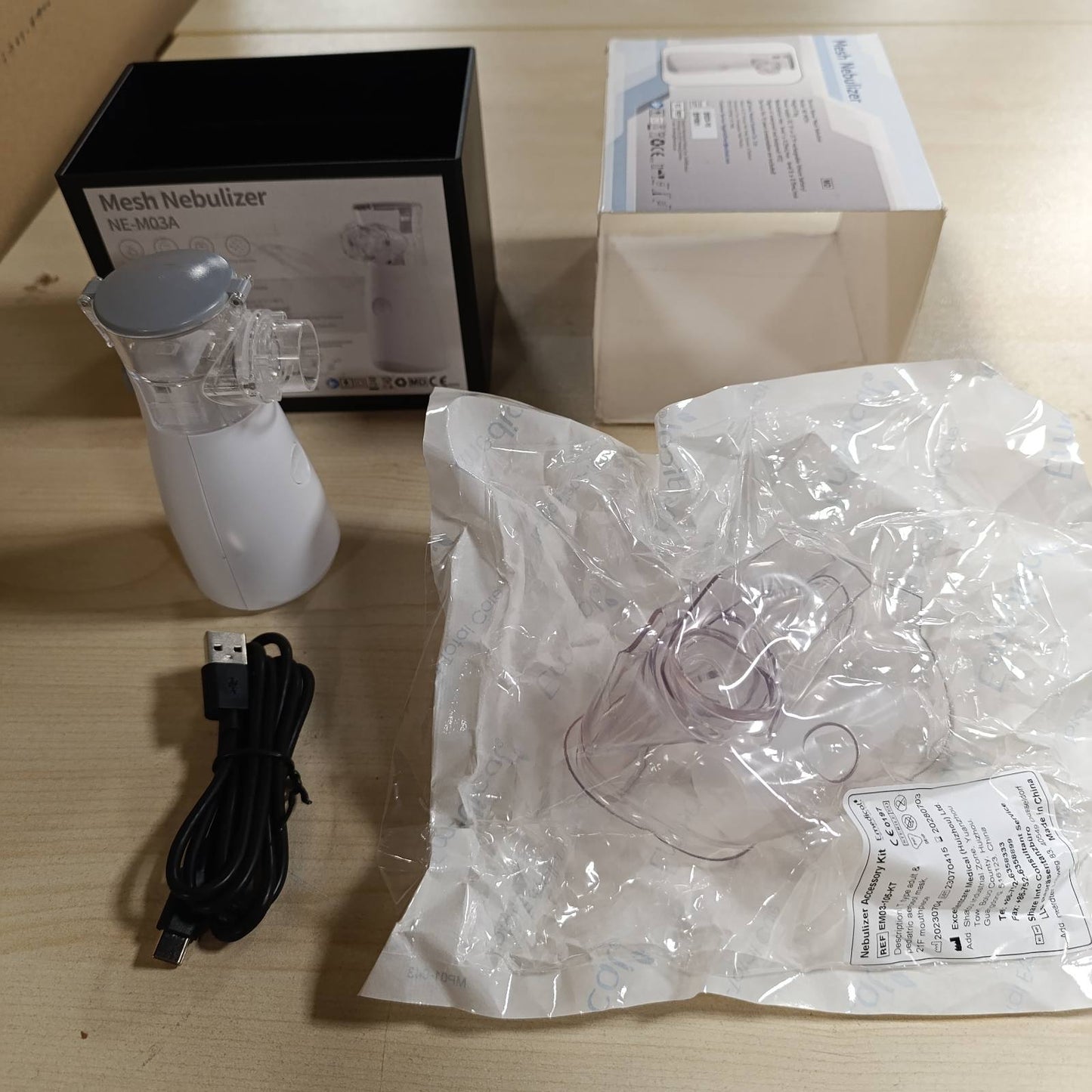 275428 - PAJISJE INHALIMI HYGELINK ULTRA I QETË, Inhalator USB-C për Foshnje me Gojëzore dhe 2 Maska, portativ