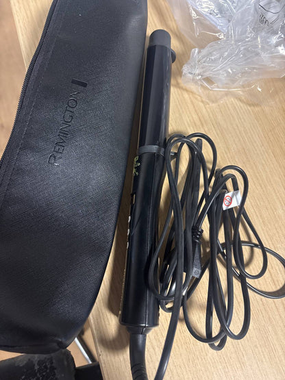 316380 - REMINGTON Hekur kaçurrelash CI9533 për kaçurrela të mëdha [32 mm], Veshje qeramike me perla të vërteta, Ekran LCD 130-210°C, përfshirë dorezën e nxehtësisë, valë të buta për flokë të hollë deri të trashë, i zi