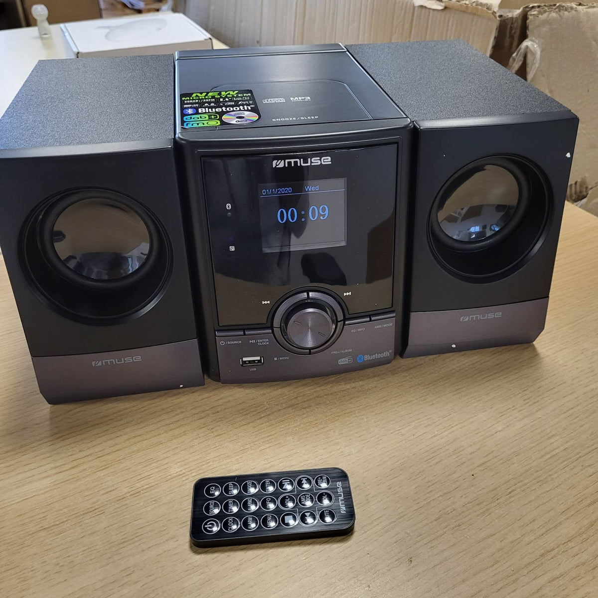 299025 - MUSE Sistem Stereo Kompakt me CD Player dhe Radio DAB, 2 Altoparlantë, Bluetooth, AUX, MP3, Spotify
