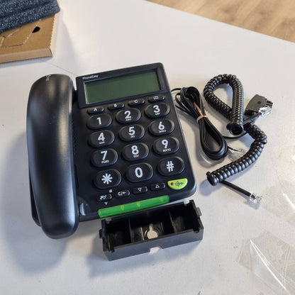 295812 - DORO - Doro PhoneEasy 312cs - Telefon fiks me kabllo - Ekran i madh - Butona të mëdhenj - Funksion pa duar - Kontroll i volumit - Tregues thirrjesh - Ngjyra: I zi
