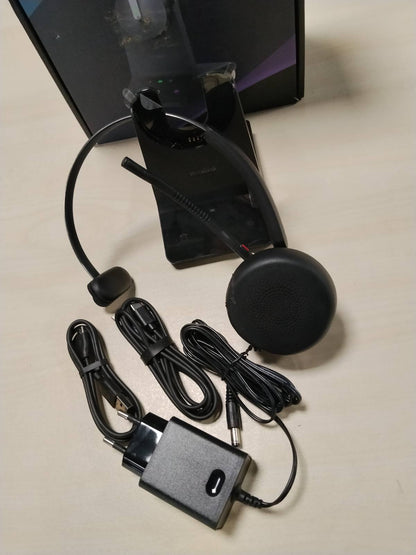 298991 - YEALINK Kufje pa tel WH64 me mikrofon, rreze veprimi 185 m, DECT dhe Bluetooth mono, 3 mikrofonë, për ekipe, Zoom, Skype, UC, telefon IP, kompjuter, kohë bisede 26 orë